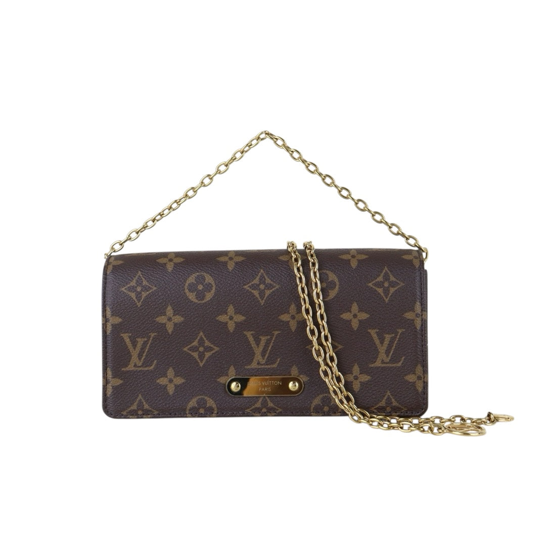 Include Entrupy Certificate of Authenticity｜Very Good ( Rank A)｜ Louis Vuitton Monogram  Lily Flap WOC Chain Shoulder Bag IC Chips Model｜S26062212