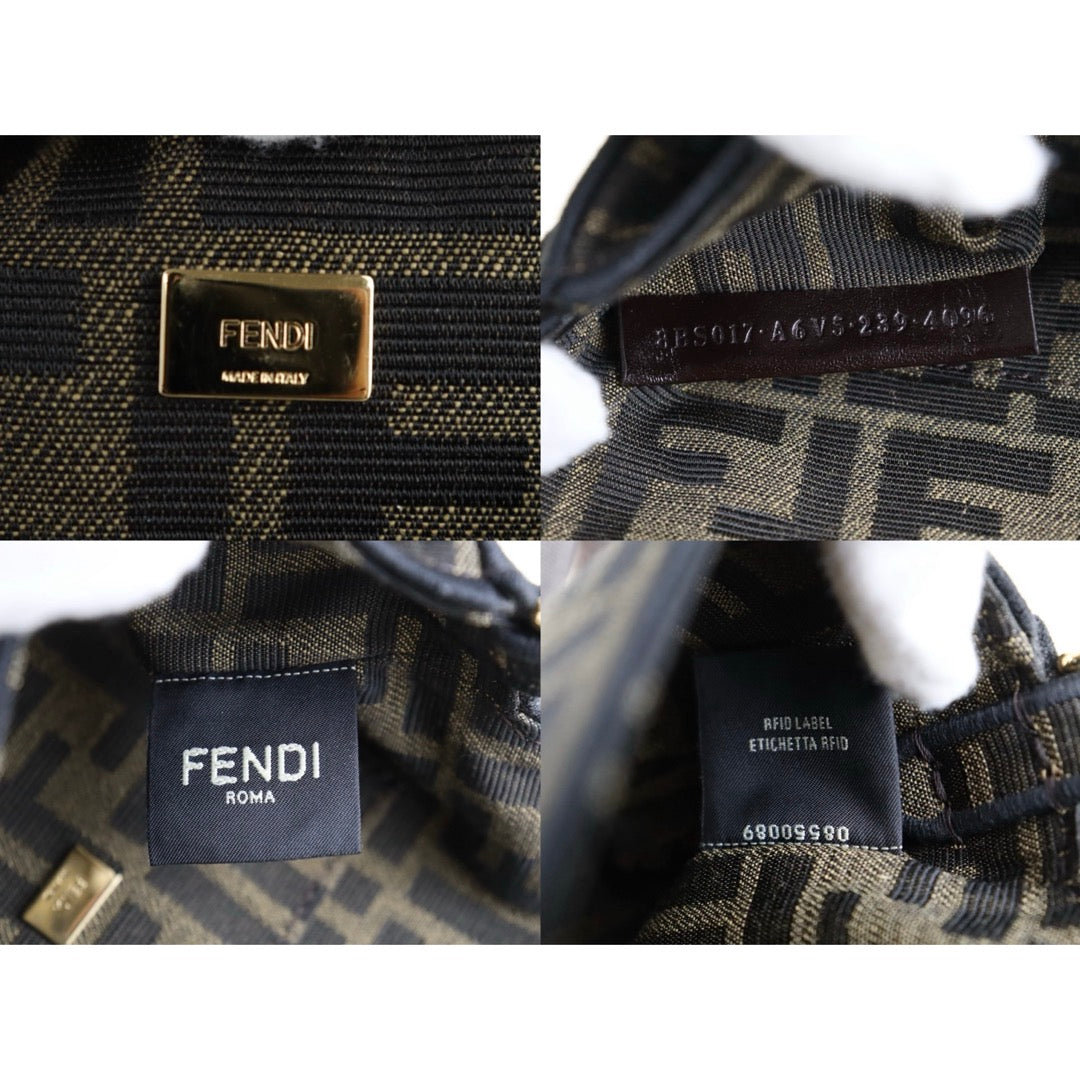 Excellent（Rank SA）｜FENDI Zucca Mamma Baguette Chain Shoulder Bag  Gold Hardware Current Model PM｜S26022617