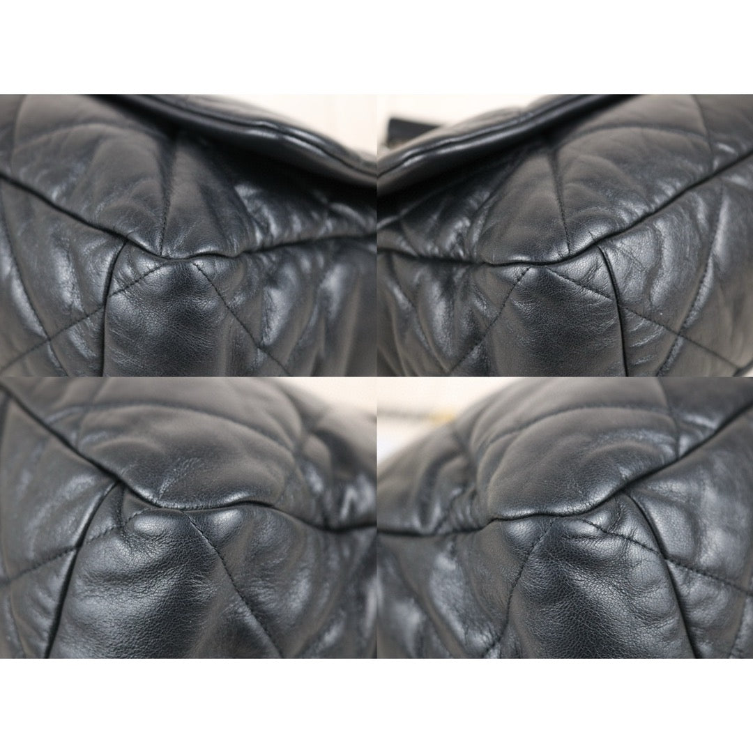 Very Good ( Rank A) ｜ CHANEL Lamb Skin Chain Single Flap 19 Maxi Shoulder Bag Black Made in 2020-2021Year｜ B25012203