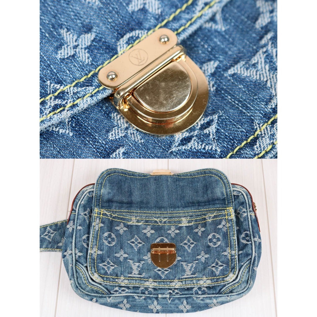 Rank AB ｜  LV Monogram Denim Waist Bag   ｜S24042204