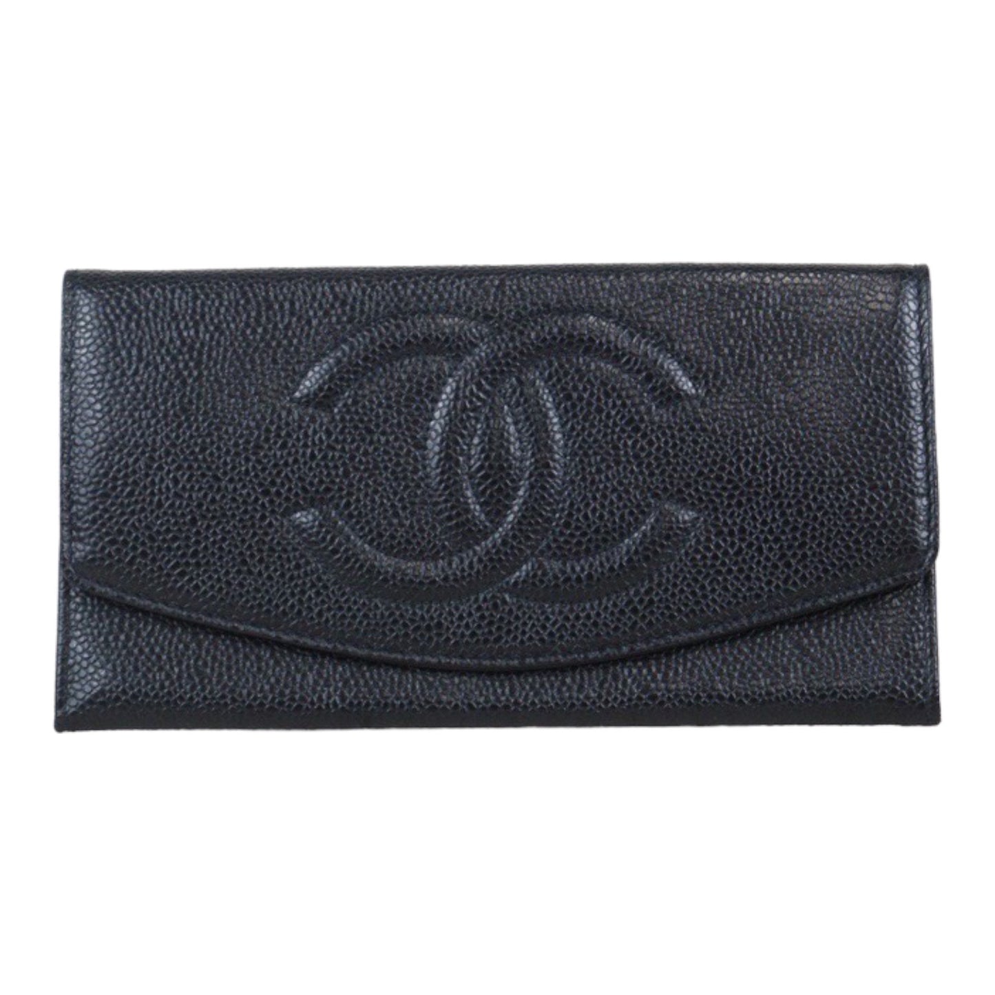 Rank A ｜Chanel Caviar Skin Black Wallet｜V23092128