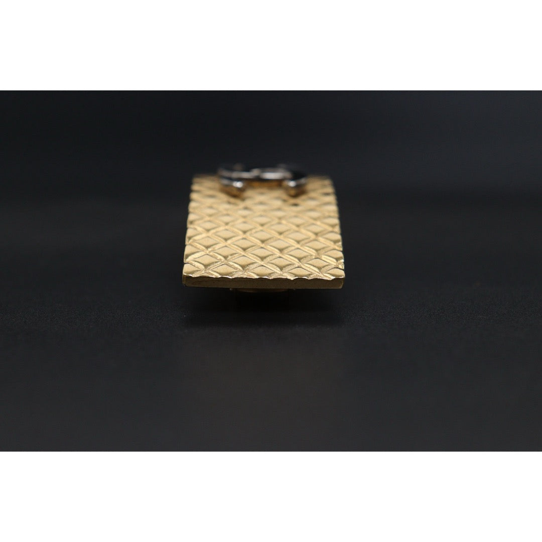 Include Authentic Detective Certificate of Authenticity｜Very Good ( Rank A)｜ CHANEL 98P Coco Mark  Diamond Pattern  Golden Hair Clip｜Y26040708