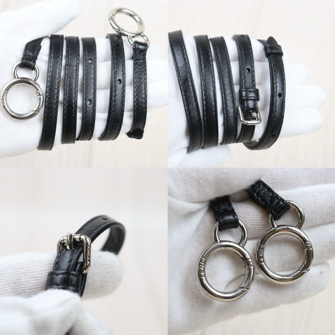 Fair ( Rank B) ｜ FENDI Calf Leather Peekapoo iconic mini Handbag With Shoulder Bag Black｜H25063013