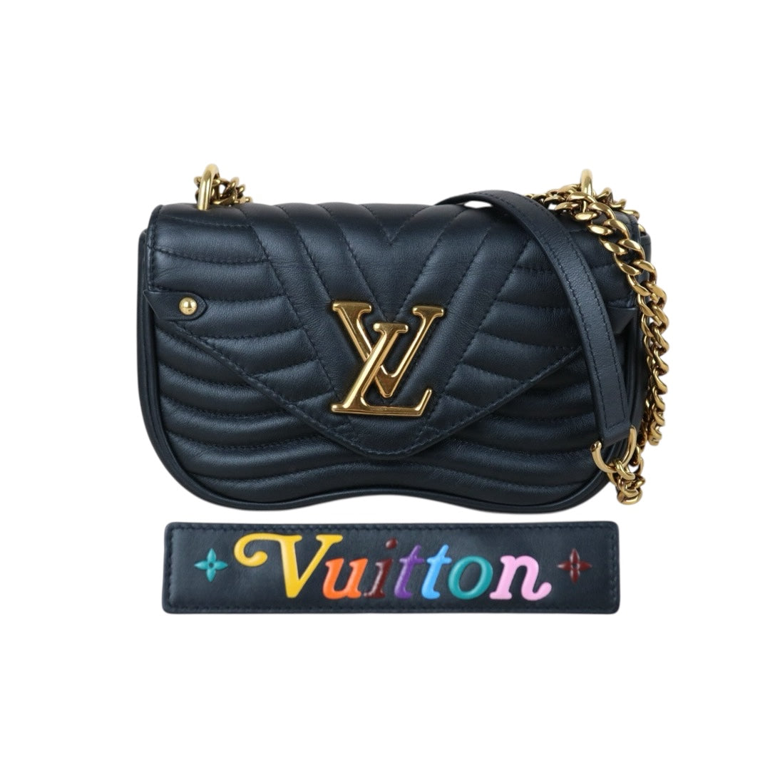 Include Entrupy Certificate of Authenticity｜Very Good ( Rank A)｜ Louis Vuitton Calf Leather  New Wave Multi Pochette  Black｜S26060801