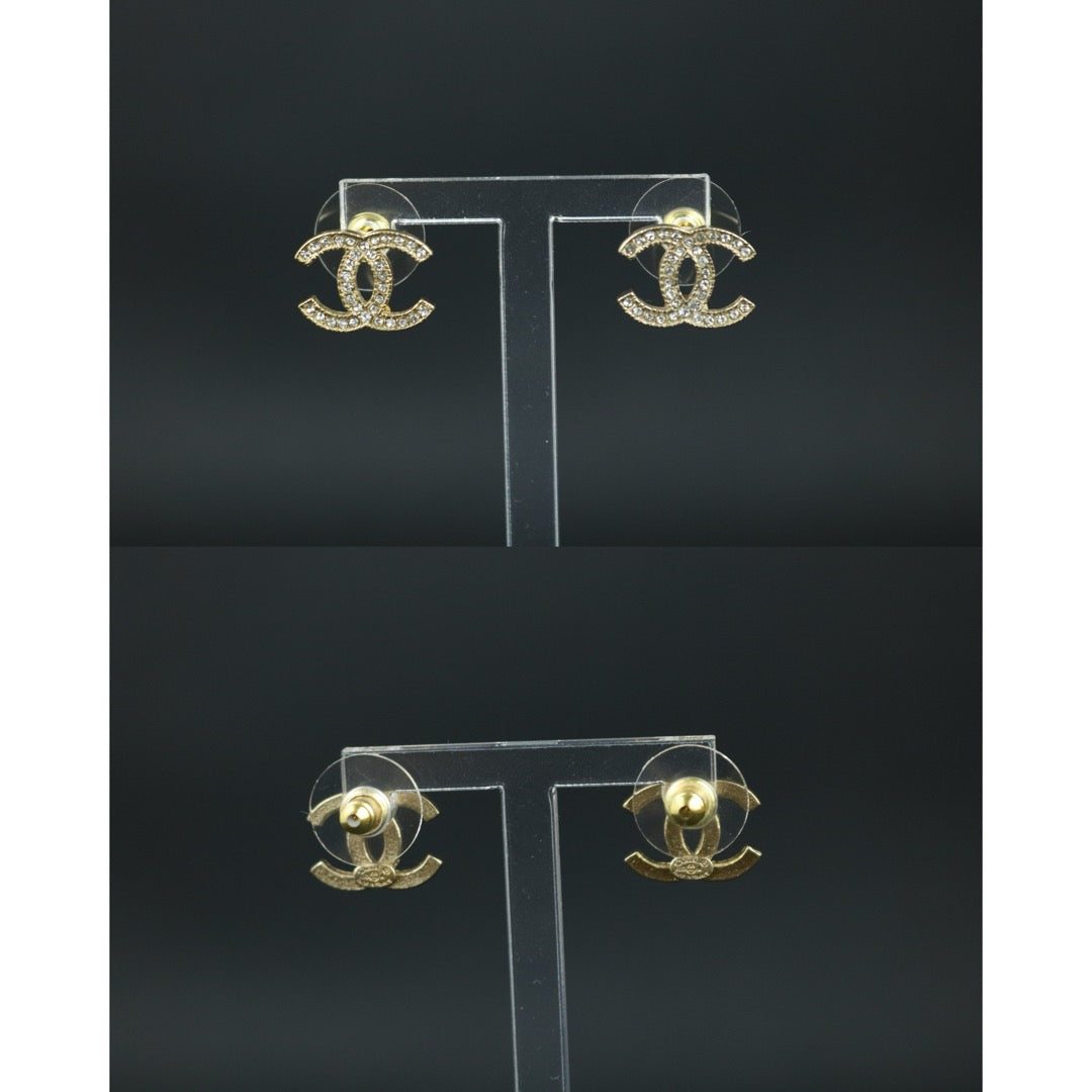 Include Authentic Detective Certificate of Authenticity｜Very Good ( Rank A) ｜CHANEL A13A COCO Mark Rhinestone Earrings Made In 2013 Year｜S26062501