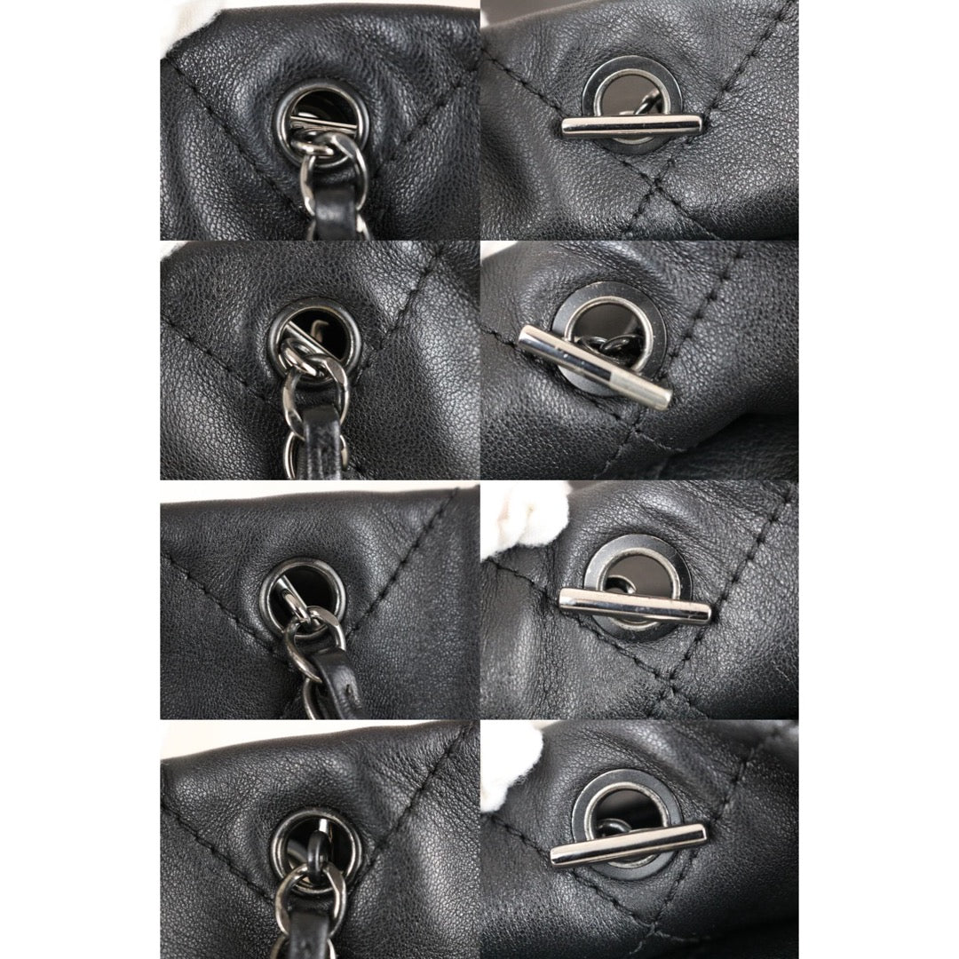 Include Entrupy Certificate of Authenticity｜Good ( Rank AB) ｜ CHANEL  Lamb Skin Matrasse Chain 2 Way ToteBag Shoulder Bag Black Made In 2011Year ｜S26030813