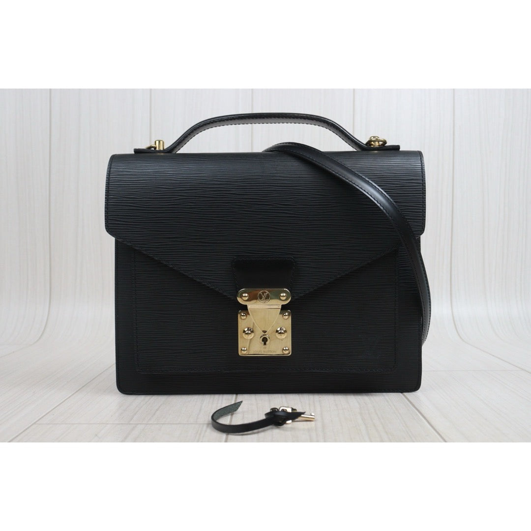 Include Entrupy Certificate of Authenticity｜Very Good ( Rank A)｜ Louis Vuitton Epi Capucines Monceau Handbag Shoulder Bag Black｜26072204