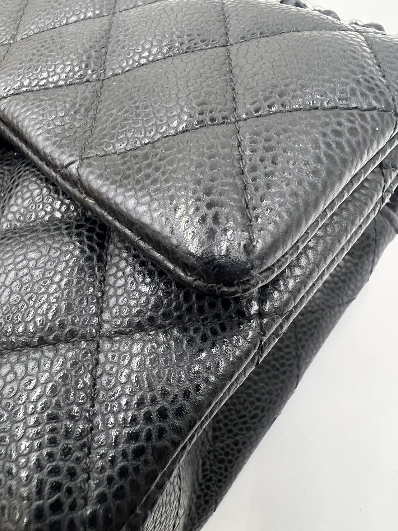 First installment 1/2｜ Very Good ( Rank A)｜ CHANEL Caviar Skin Matrasse Single Flap 20 Shoulder Bag Black