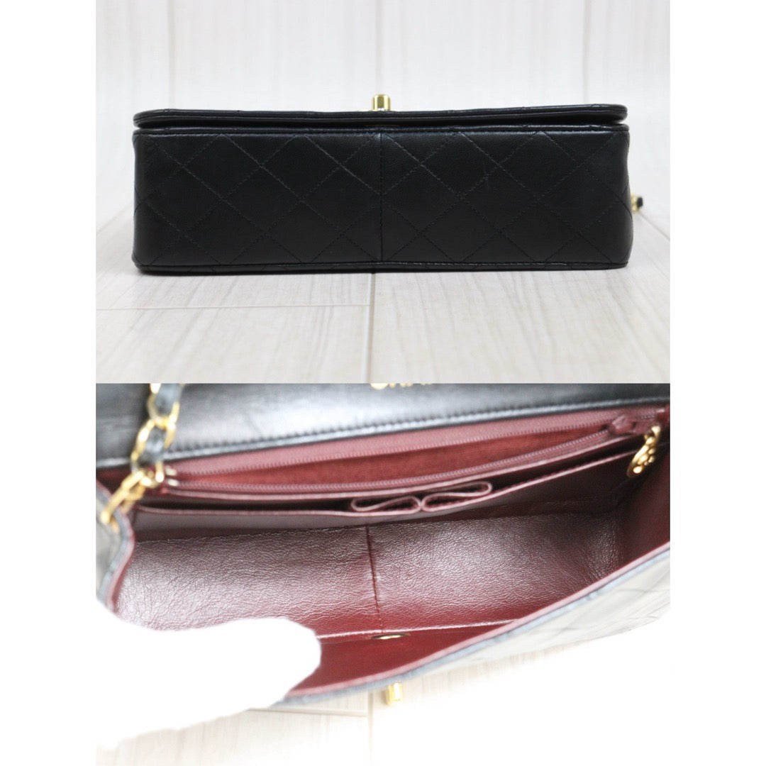 Good ( Rank AB)｜ CHANEL Lamb Skin Matrasse Chain Single Flap Shoulder Bag Black Made in 1989-1991Year｜S26030907