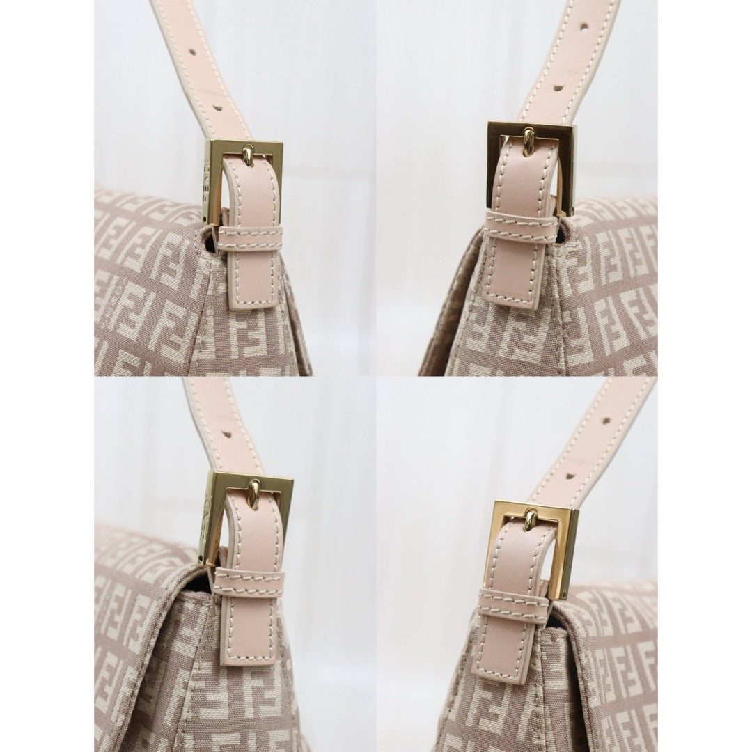 Very Good ( Rank A)｜ FENDI Zucca Mamma Baguette Shoulder Bag  Gold Hardware Pink｜25061914