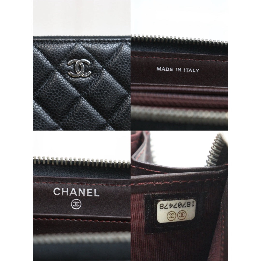 Good ( Rank AB)｜CHANEL Caviar Skin Long Wallet Black Made In 2013 - 2014Year｜S25081001