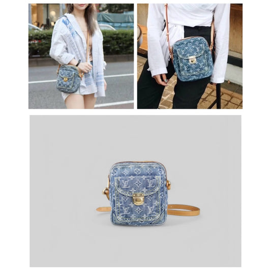 Good ( Rank AB) ｜LV Monogram Denim Blue Camera Bag Shoulder Bag｜H25022407