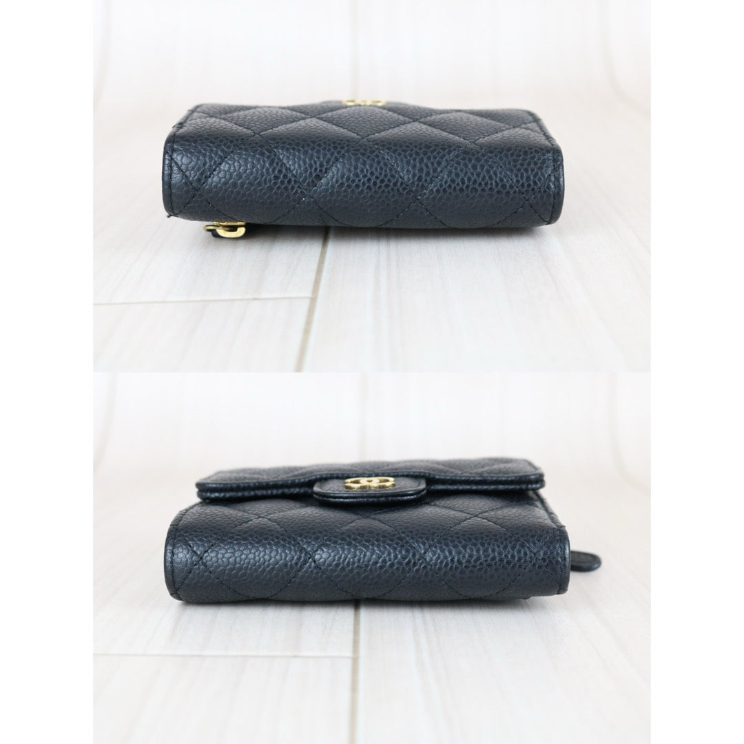 Very Good ( Rank A)｜Chanel Caviar Skin Black Wallet Made In 2019Year ｜X25070607