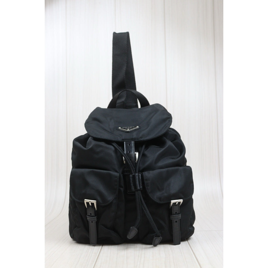Include Entrupy Certificate of Authenticity｜Good ( Rank A)｜Prada  Nylon Black Backpack ｜26101602