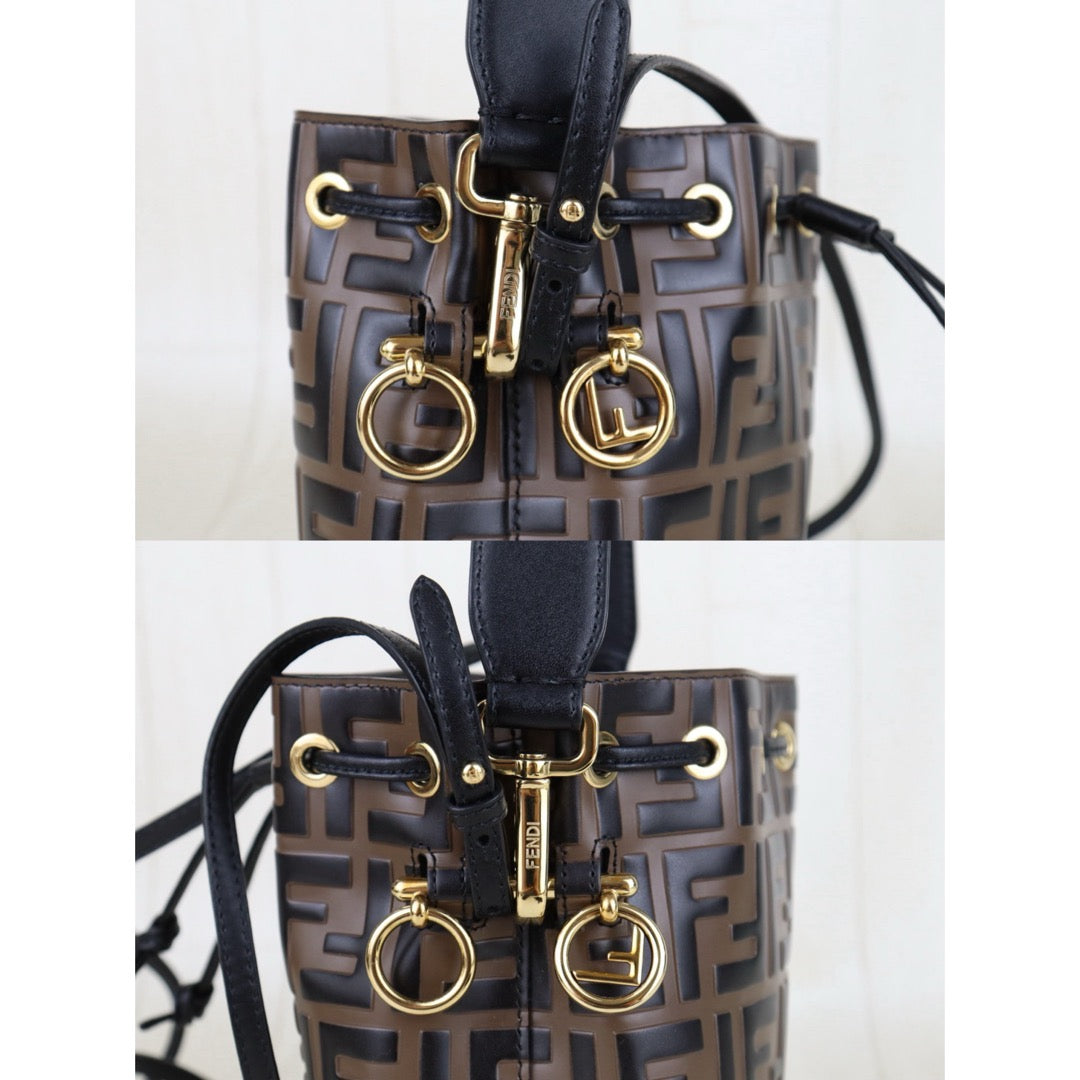 Very Good ( Rank A)｜ FENDI Zucca Mini Mon Tresor Bucket bag Shoulder Bag Brown ｜S25092206