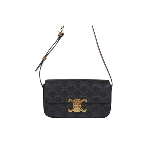 Very Good ( Rank A)｜ CELINE Macadam Triomphe Shoulder Bag  Golden Hardware｜S26012711