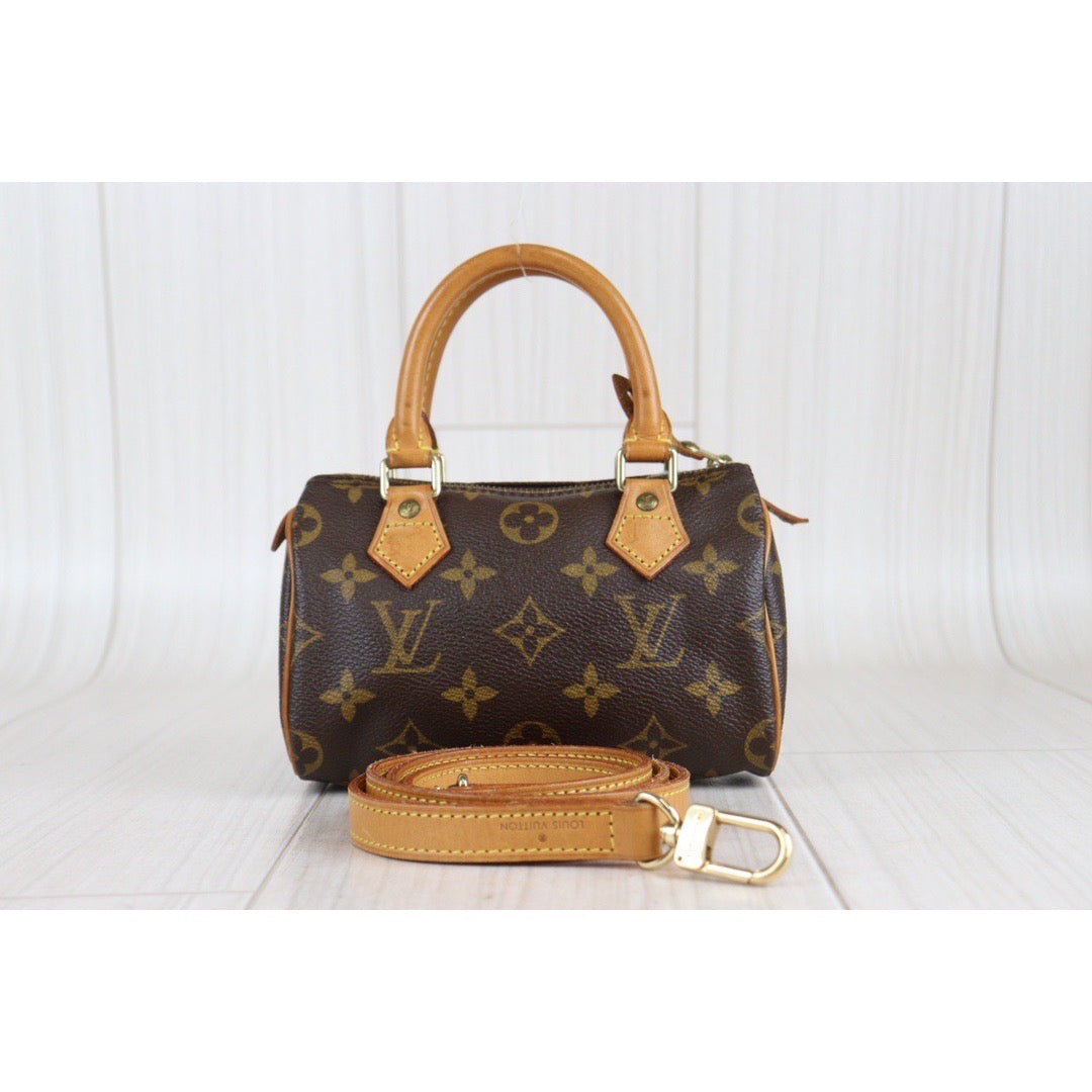 Rank AB ｜ LV Monogram Mini Speedy Handbag ShoulderBag With Shoulderstrap｜23101407