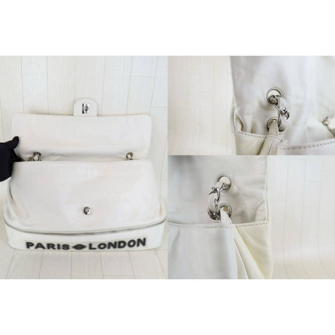 Very Good ( Rank A)｜ CHANEL  Lamb Skin Pearl White  Single Flap Shoulder Bag  Made In 2008～2009Year ｜S24102814