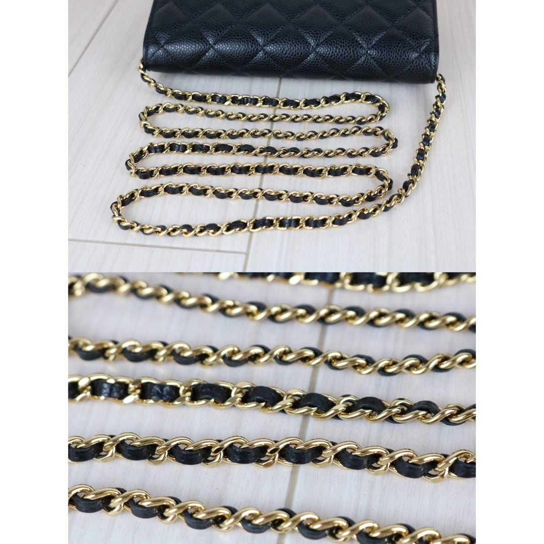 Very Good ( Rank A) ｜Full Set CHANEL Matrasse Chain Caviar Skin WOC19 Shoulder Bag Black Made In 2020Year ｜W25111203
