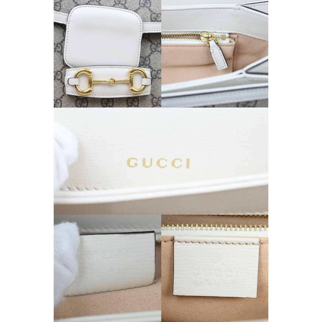 Very Good ( Rank A) ｜GUCCI GG Campus 1955 White Beige Shoulder Bag｜P24092402