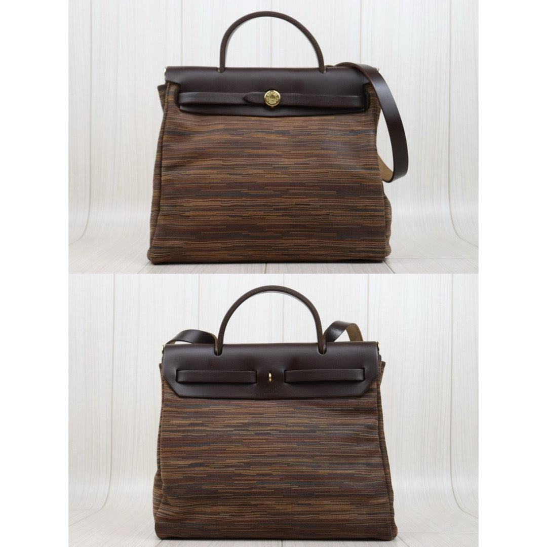 Good ( Rank AB)｜ HERMES Vibrato Leather Herbag PM □H Shoulder Bag  Made In 2004 Year｜25051703