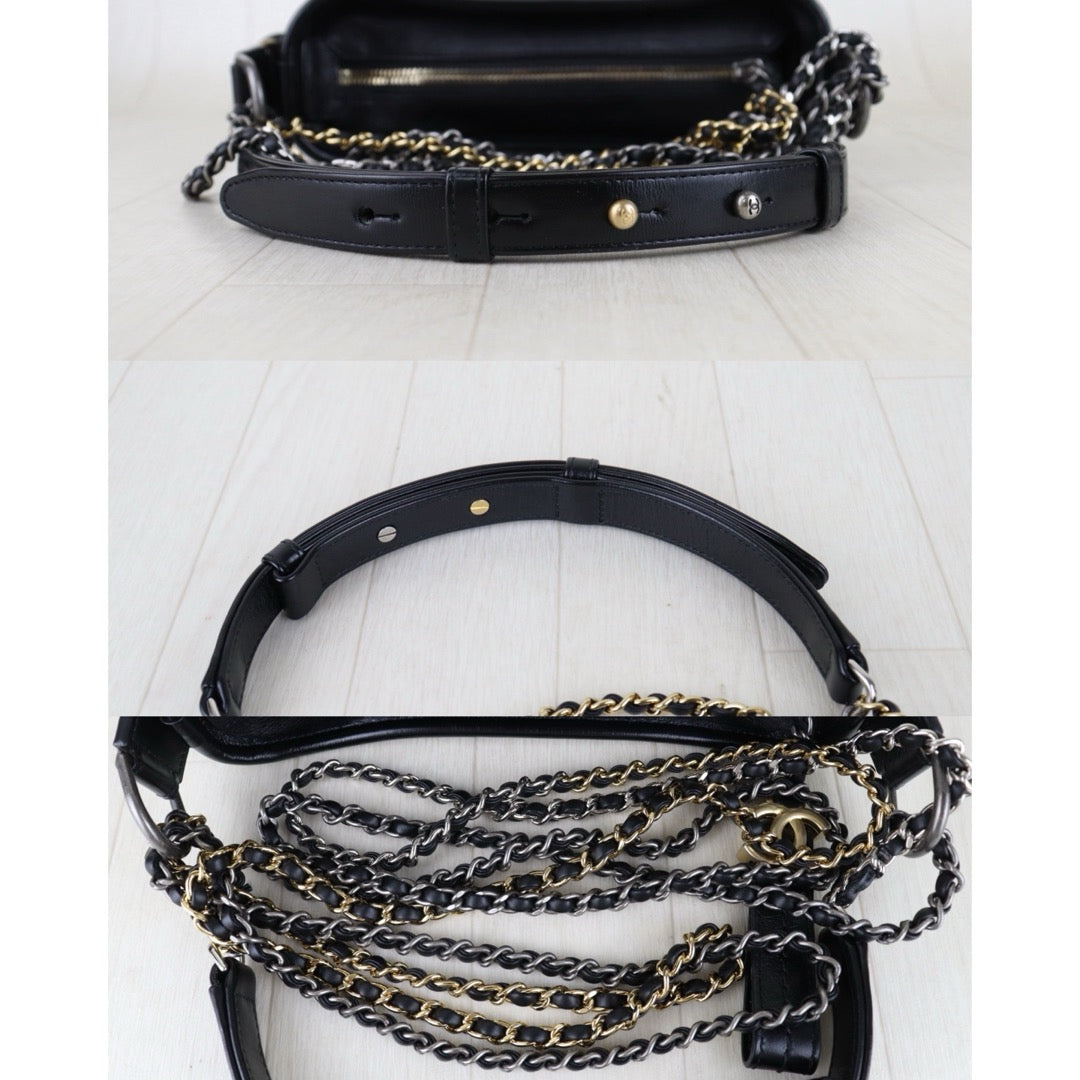 Include Entrupy Certificate of Authenticity｜Very Good ( Rank A) ｜CHANEL PM Gabrielle Calf Leather Shoulder Bag Black Made In 2020-2021Year｜S26062513