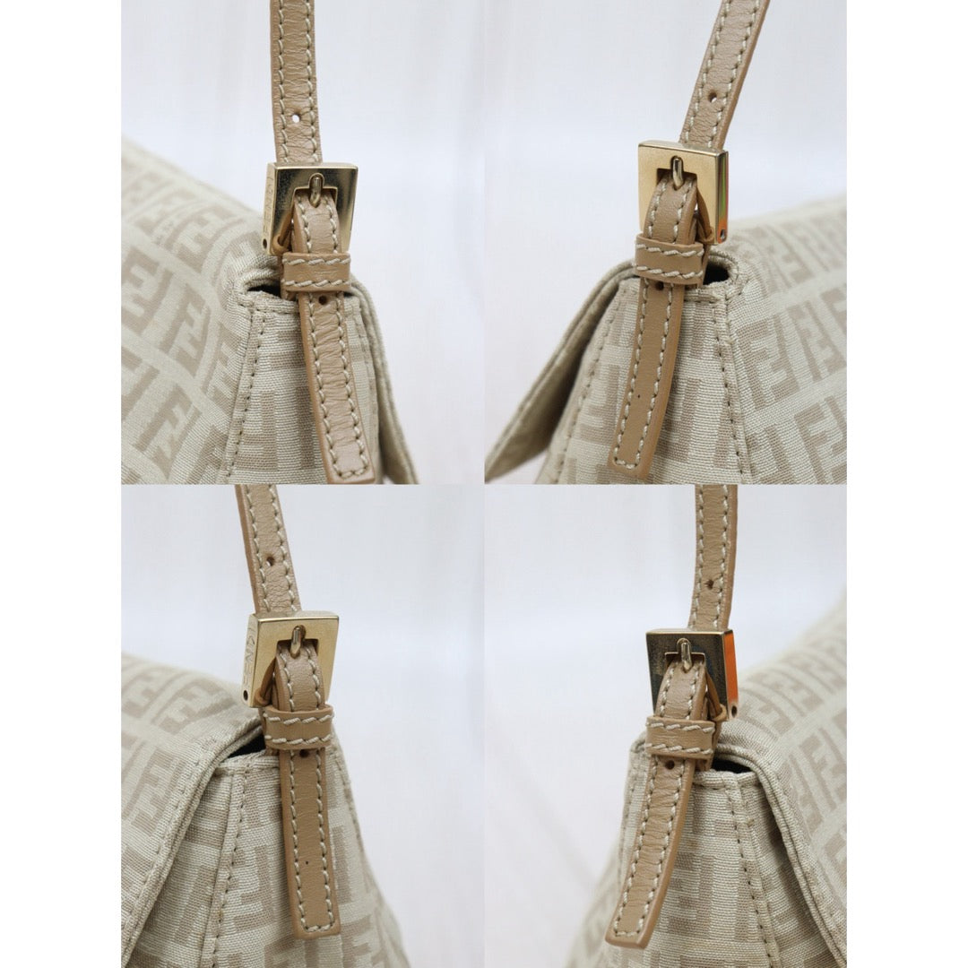 Very Good ( Rank A)｜ FENDI Zucca Mamma Baguette Shoulder Bag  Gold Hardware Beige｜W25121603
