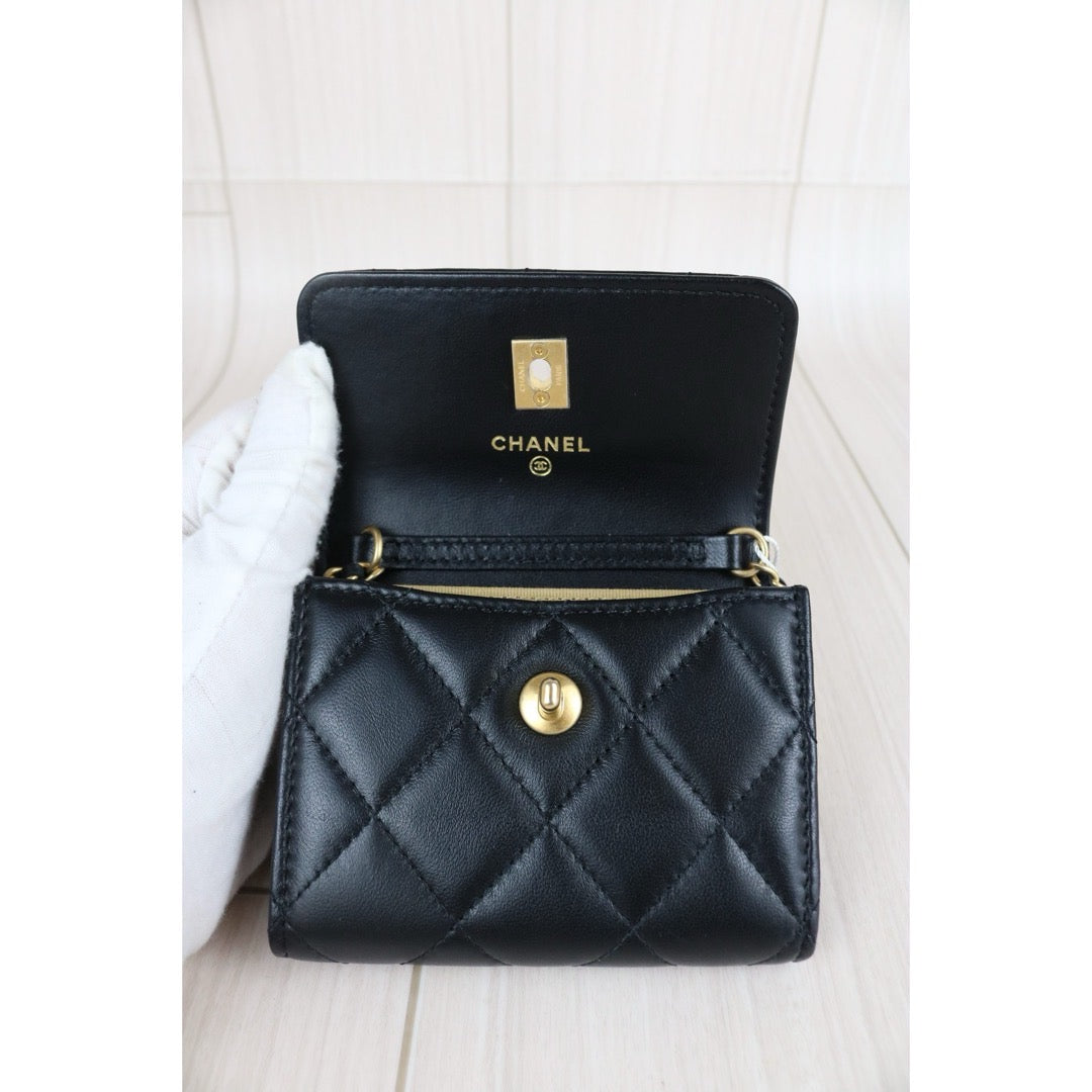 Include Entrupy Certificate of Authenticity｜Very Good（Rank A）｜CHANEL Lambskin Leather Matrasse Chain Mini Bag ｜S26070601