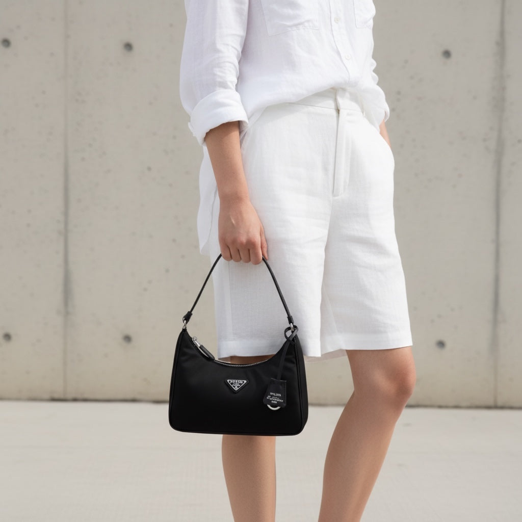 Include Entrupy Certificate of Authenticity｜Very Good ( Rank A)｜ PRADA Re-Edition 2005 Re-Nylon Hobo ｜S26051105