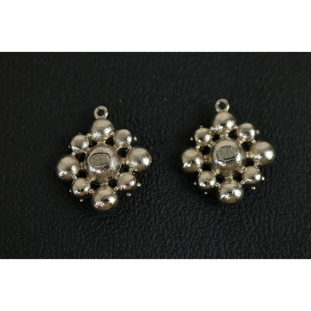 Very Good ( Rank A) ｜CHANEL COCO Mark Colorblock Rhinestone Earrings ｜F25012307