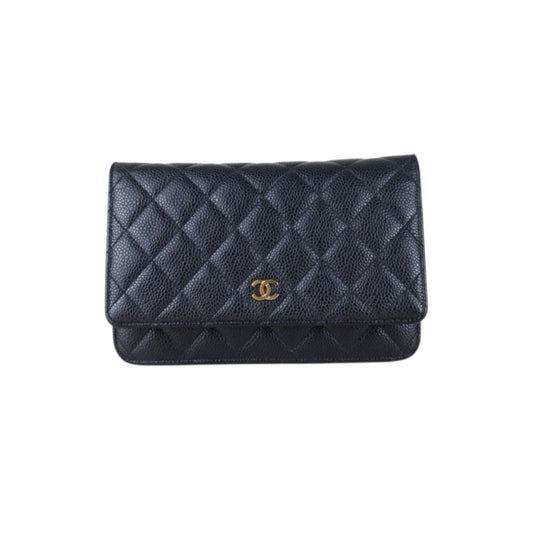 Include Entrupy Certificate of Authenticity｜Very Good ( Rank A)｜CHANEL Caviar Skin WOC Chain Bag Black Made In 2020-2021Year｜S26090402