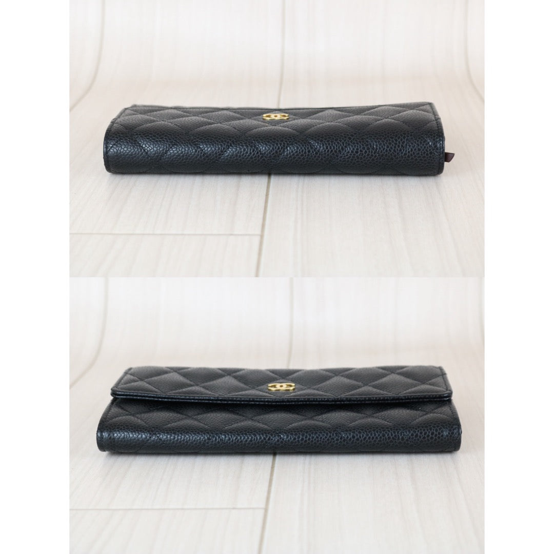 Very Good ( Rank A)｜CHANEL Caviar Skin Black Long Wallet Made In 2014Year｜S25112002