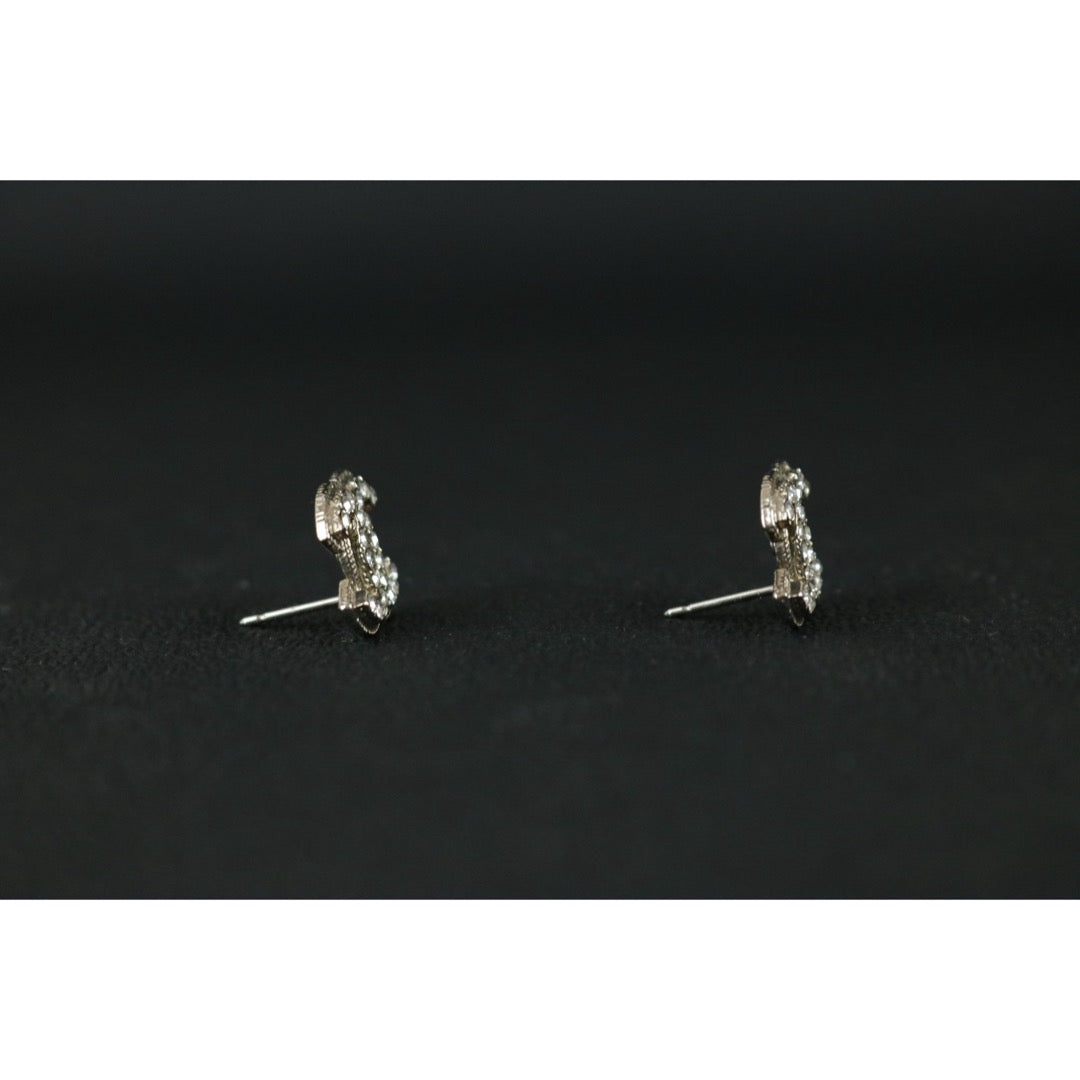 Include Authentic Detective Certificate of Authenticity｜Very Good ( Rank A) ｜CHANEL A11V COCO Mark Rhinestone Earrings Made In 2011Year｜S26040811