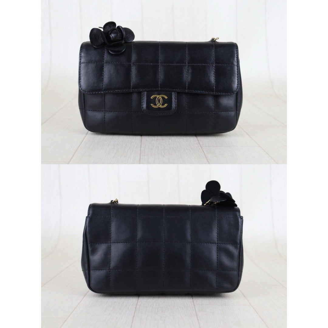 Very Good ( Rank A)｜ CHANEL Camellia Lambskin CF20 Chain Shoulder Bag Black  Made in 2003-2004Year｜S25121516