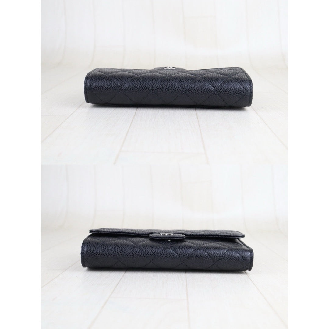 Excellent（Rank SA）｜Full Set Chanel Caviar Skin Black  Wallet Made In 2014Year ｜S25101202