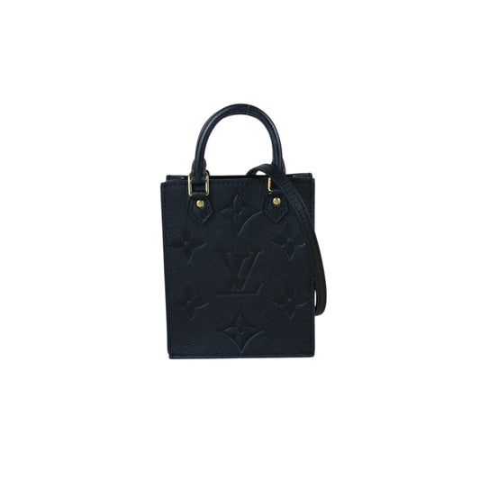 Include Entrupy Certificate of Authenticity｜Very Good ( Rank A)｜Louis Vuitton Monogram Empreinte Petit Sac Plat MINI Tote Bag Shoulder Bag Black IC Chips Model｜S26053006
