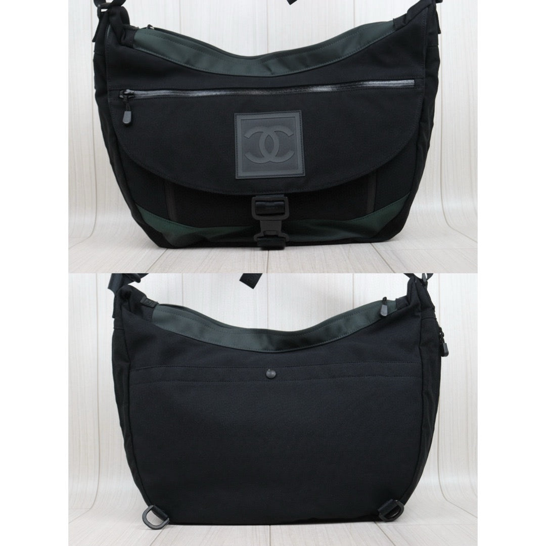 Good ( Rank AB)｜ CHANEL Coco Mark  Sports Line Canvas Shoulder Bag Black Made In 2003～2004 Year｜25042418