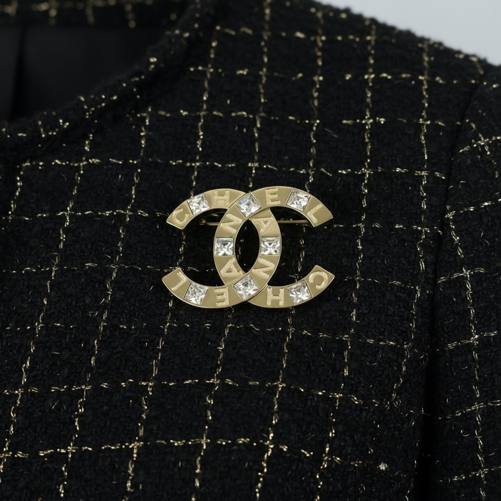 Include Authentic Detective Certificate of Authenticity｜Very Good ( Rank A)｜ CHANEL A21P Coco Mark  Rhinestone Brooch ｜S26051101