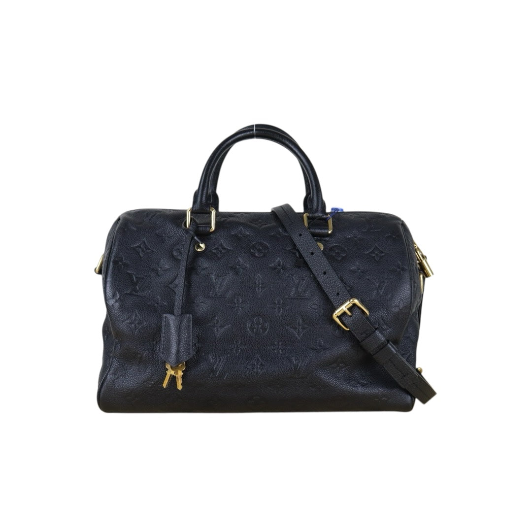 Include Entrupy Certificate of Authenticity｜Very Good ( Rank A)｜ Louis Vuitton  Current Model Monogram Empreinte Speedy 35 Handbag Shoulder Bag  Black｜S26060802
