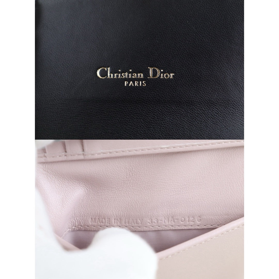 Excellent（Rank SA）｜ Dior Lady Dior Lamb Skin Black Wallet｜S26022618