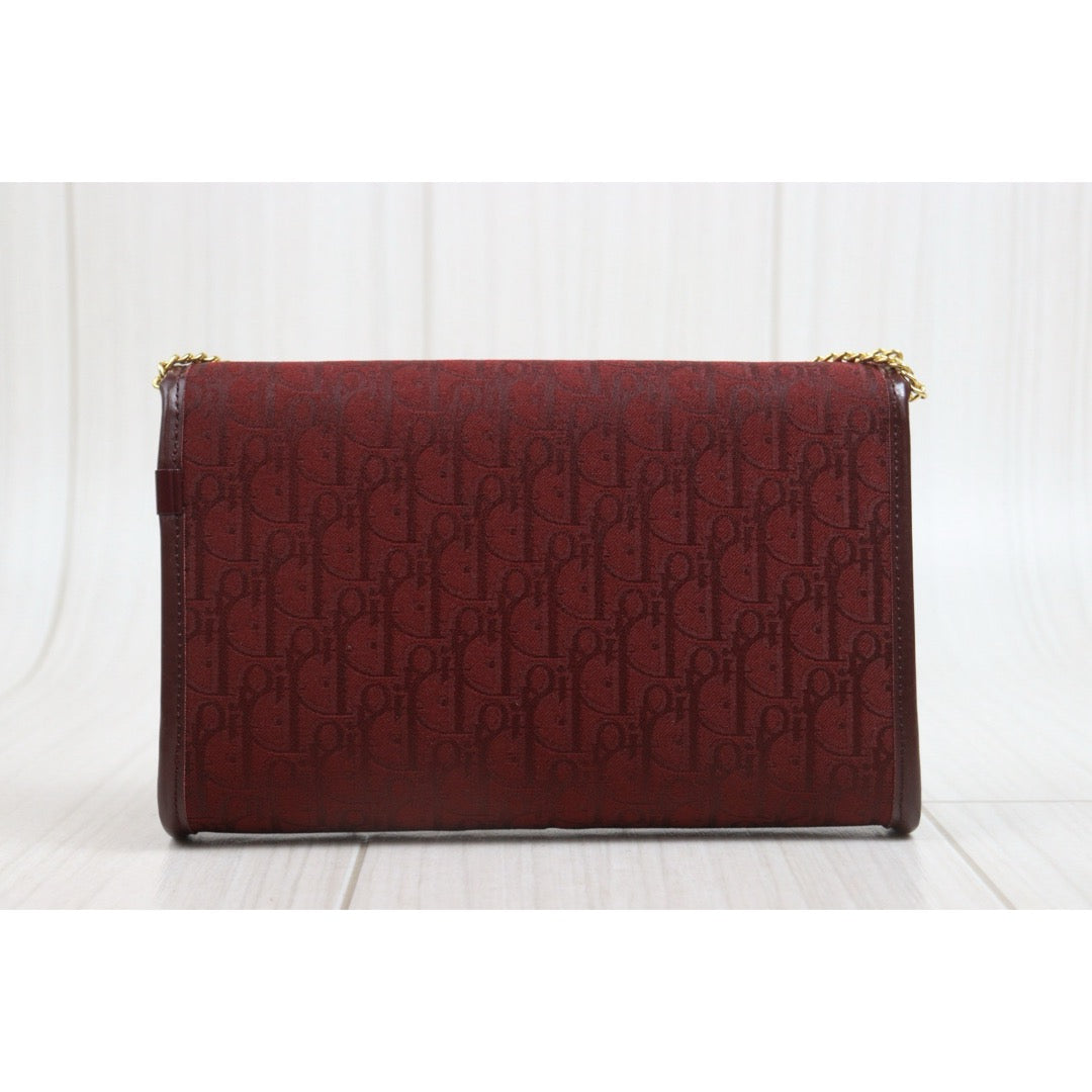 Include Entrupy Certificate of Authenticity｜Very Good ( Rank A)｜Dior Oblique Chain Bag  Burgundy｜26091402