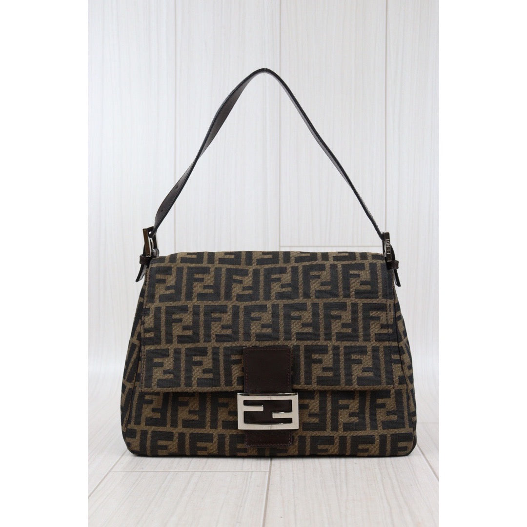 Rank AB｜ FENDI Zucca Mamma Baguette Shoulder Bag ｜24020118