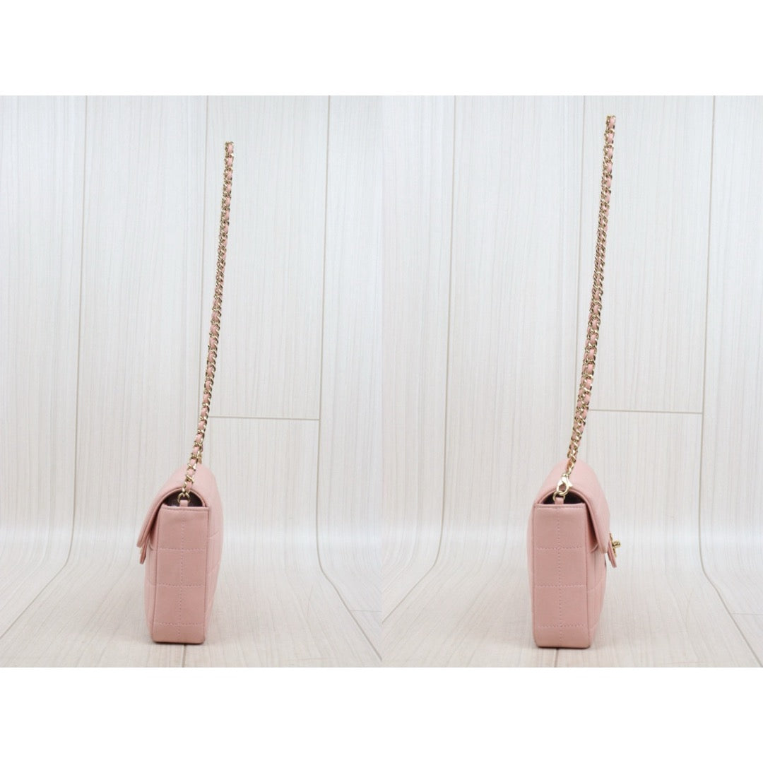 Very Good ( Rank A) ｜ CHANEL  Lambskin Shoulder Bag Pink Made In 2003～2004Year｜25060308