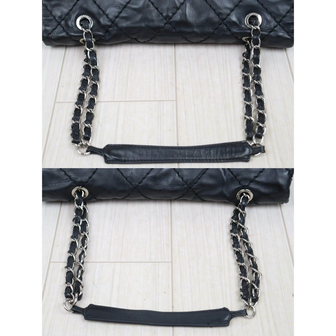 Good ( Rank AB)｜ CHANEL Calf Leather  Matrasse Chain Shoulder Bag Black Made In 2006- 2008Year｜Y25110424