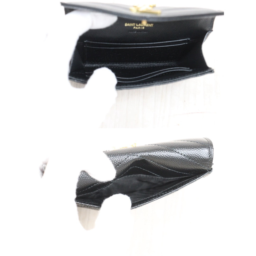 Excellent（Rank SA）｜  Saint Laurent YSL Caviar Skin Calf Leather Wallet Black｜25052908