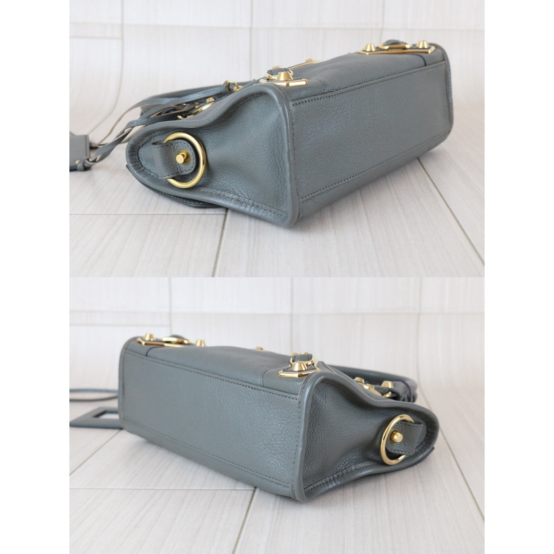Very Good ( Rank A)｜Balenciaga Goatskin edge Mini Classic City Haze gray HandBag Shoulder Bag ｜X25112201