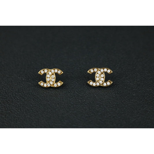 Include Authentic Detective Certificate of Authenticity｜Very Good ( Rank A) ｜CHANEL A21C COCO Mark Rhinestone Earrings Made In 2021 Year｜S26062503