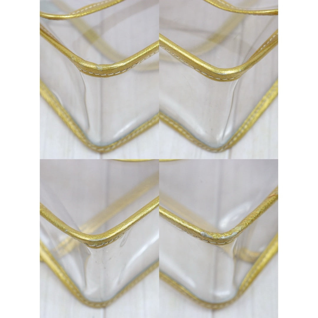 Include Entrupy Certificate of Authenticity｜Good ( Rank AB)｜ CHANEL Gold-trimmed Clear Shoulderbag Made In 2006～2008Year｜S26063001