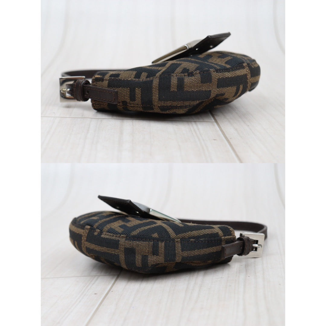 Rank A ｜ FENDI Zucca Mini Croissant Pouch ｜24030127