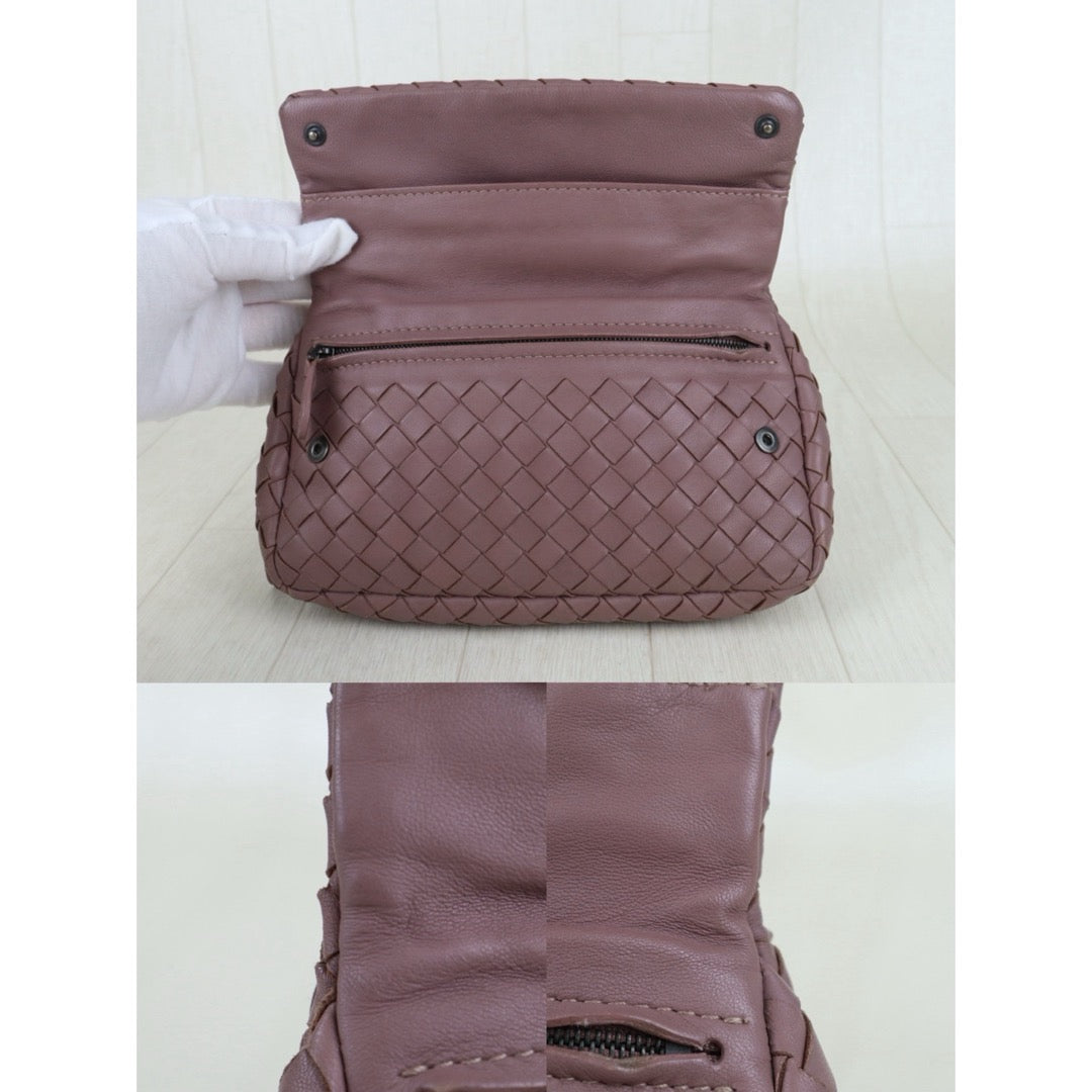 Include Entrupy Certificate of Authenticity｜Good ( Rank AB)｜ Bottega Veneta Lamb Skin Chain Shoulder Bag Cameo Brown｜S26053010